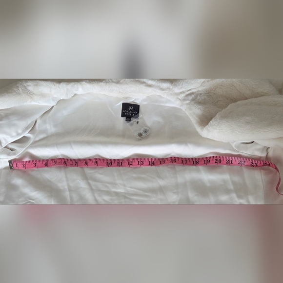 Adrianna Papell Ivory 3/4 Sleeve Fur Jacket - Picture 8 of 10